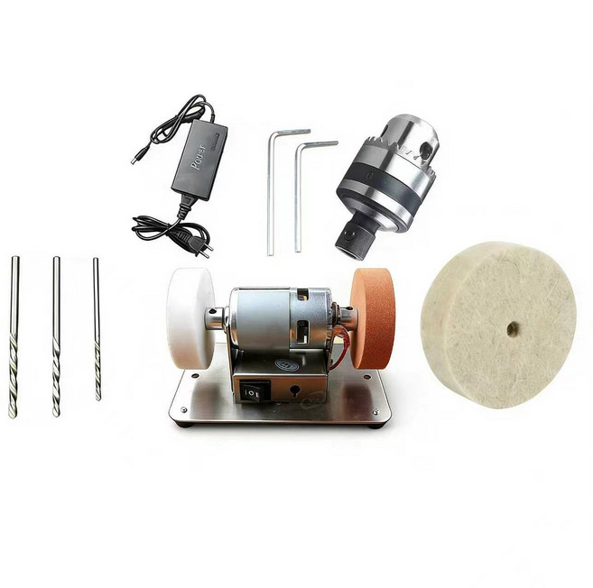 소형 더블 그라인더 가정용 그라인더 신기대 연마 모터 마이크로 연마 전동 숫돌, 7단 변속, 쌍마석