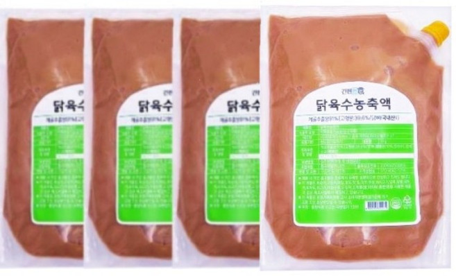 간편한식 국내산 닭육수 농축액 60인분, 1kg, 4개