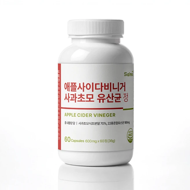 [살므시] 애사비 HACCP인증 애플사이다비니거 사과초모 유산균, 2개, 60정 - 쿠팡