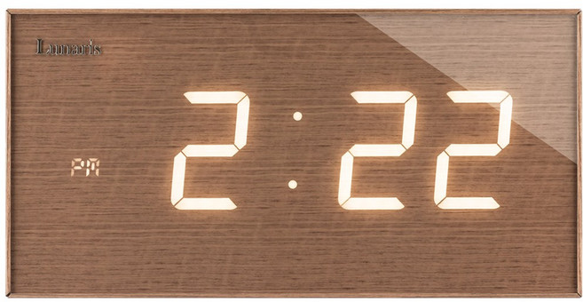 국산 루나리스 클래식 FM 수신 LED 벽시계 / 포토사은품, FM 클래식 월넛브라운