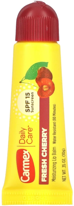 Carmex Daily Care 모이스처라이징 립 밤 상큼한 체리 SPF 15 10g(0.35oz) 3팩, 10g, 1개 - 쿠팡