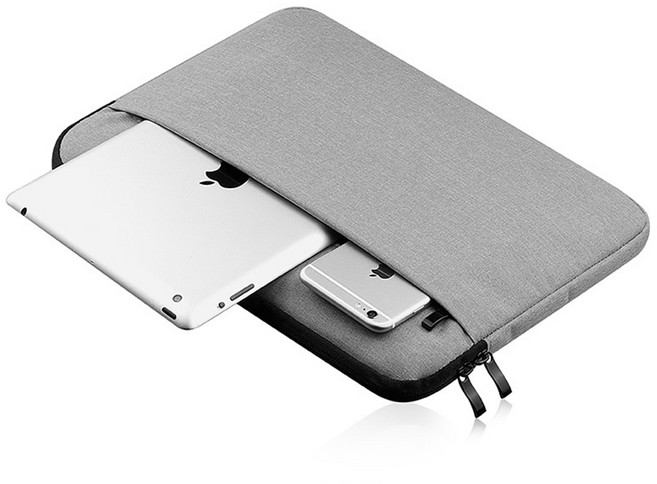 헤이맨 맥북에어 M1 13인치 A2337 블랙라인 극세사 노트북 파우치, 다크그레이, 1개