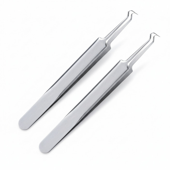 오넬 피지 핀셋 여드름 블랙헤드 압출기 집게, 2개, 스테인레스