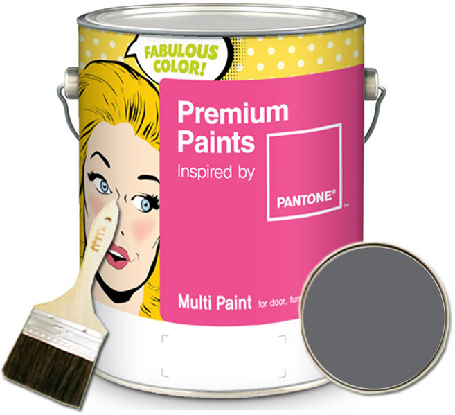 노루페인트 팬톤 수성 멀티 페인트 방문 가구 목재 철재 조색 무광 1L + 붓세트, Smoked Pearl(18-0000), 1개