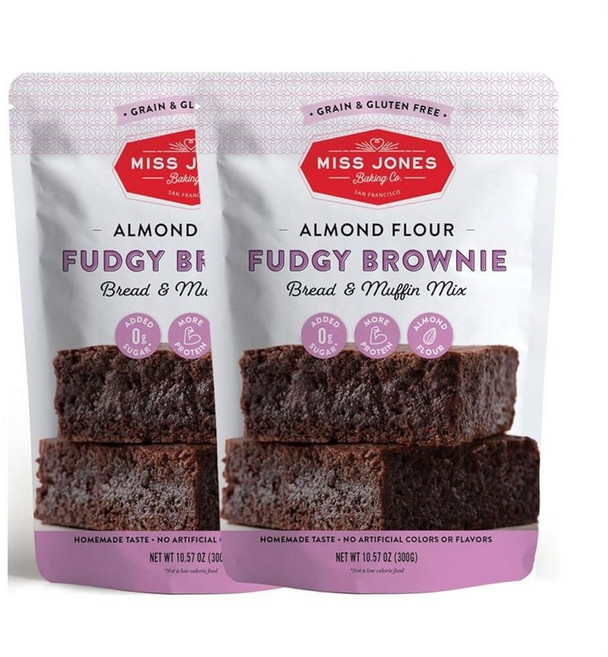 Miss Jones Baking 케토 브라우니 믹스 - 아킨스 WW 팔레오 친화적 2개입, 300g, 3) Brownie Mix - 10.57 Ounce (