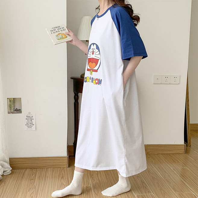 페어리아일랜드 도라에몽 순면 잠옷 원피스