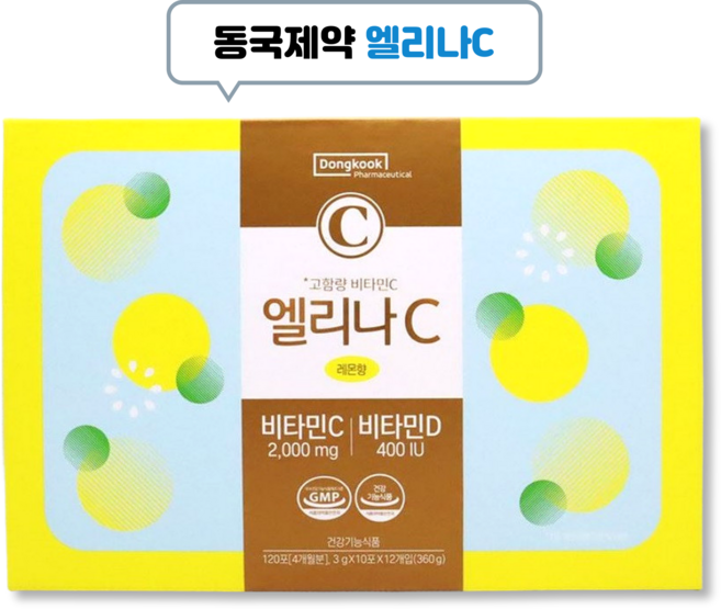 동국제약 엘리나C 고함량 비타민C 2000mg 비타민D 400IU 120p, 360g, 1개