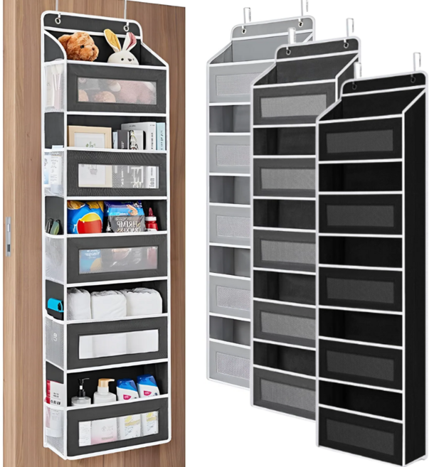 말끔당 문 뒤에 걸수 있는 5단 정리 수납함, 다크그레이, 1개