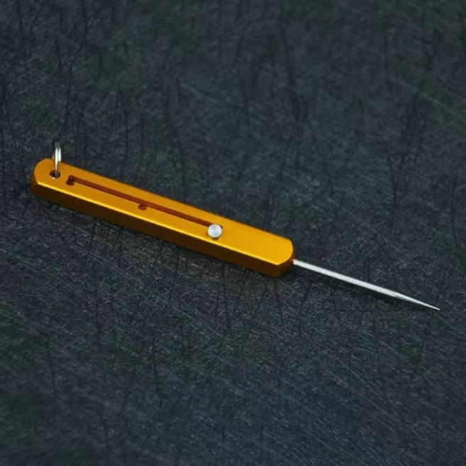 휴대용 티타늄 이쑤시개 포켓 이쑤시개 금속 홀더 야외 피크닉 캠핑 편리, [09] 1pc yellow, 1