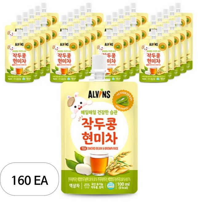엘빈즈 매일매일 건강한습관 작두콩현미차 100ml, 160개