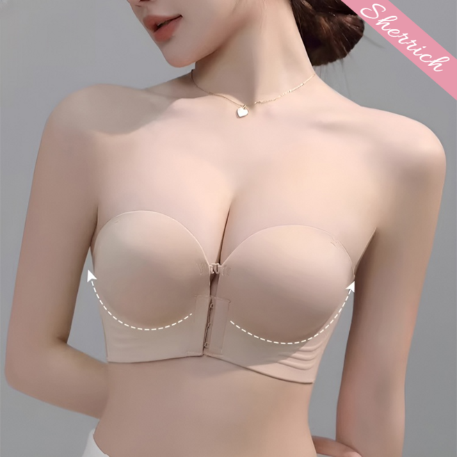 Sherrich 끈없는 브라 앞단추 스텔스 브라 8단후크브라 앞후크브라렛