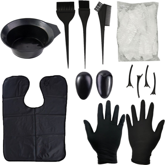 이지스홈 셀프 염색 도구 세트 9종 염색볼 꼬리빗, 1개, 혼합색상