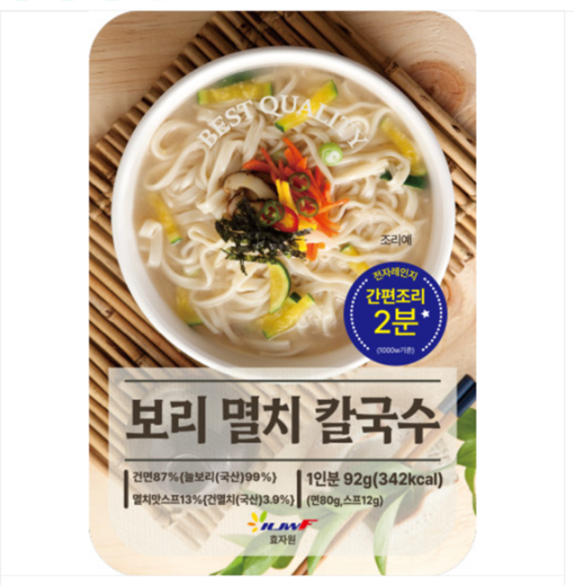효자원 보리멸치 칼국수, 92g, 7세트