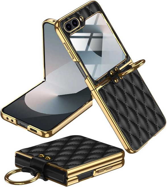 헤미션 갤럭시 Z플립 링 가죽 케이스 외부보호필름 ZFLC01