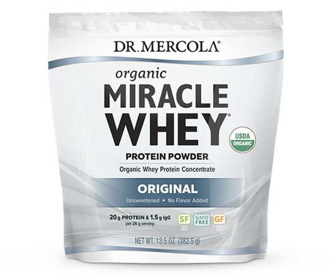 Dr.Mercola 濃縮乳清蛋白粉, 基本款, 382.5g, 1個, 單一商品