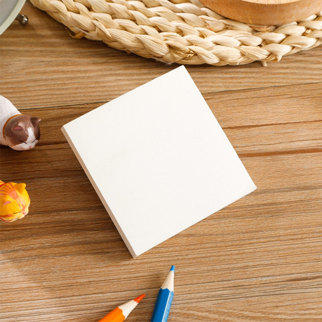 라라공방 크래프트 무지 접착 메모지 대용량 400매, 백색