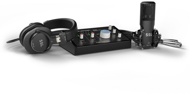 [기어라운지 정품] SSL 2 레코딩팩 오인페 패키지 오디오 인터페이스 마이크 헤드폰 홈레코딩 장비 유튜버 ASMR 방송용 입문자 전문가, SSL 2+ Recording Pack