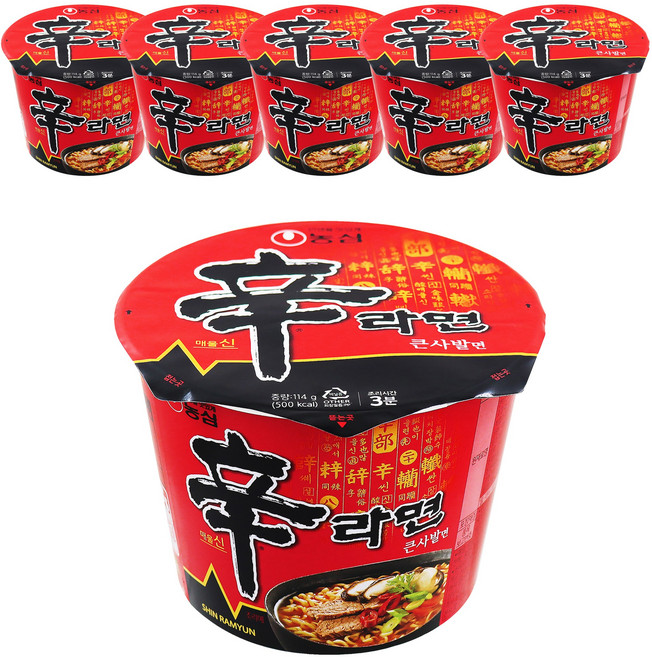 신라면 큰사발면 114g, 6개
