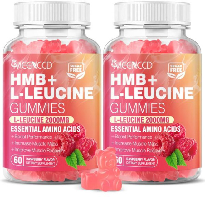 량 빠른 운동 HMB L류신 구미 2팩 3000mg 류신 아미노산 남성 여성용 무설탕 라즈베리 맛 120개입, 량 빠른 운동 HMB L류신 구미 2팩 3000mg 류