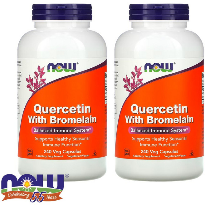 1+1 나우푸드 퀘르세틴 브로멜라인 800mg 240베지 캡슐, 240정, 2개