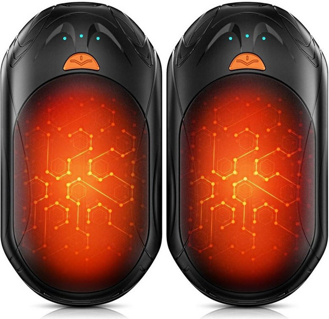 AI Hand Warmers Rechargeable 2 Pack 6000mAh Rechargeable Hand Warmer 20Hrs Long Heating Electric H, Black