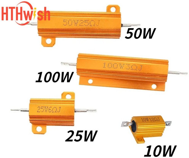 1PC 10W 25W 알루미늄 100W 10OHM 저항 금속 0.1~1KOHM 0.1OHM 부하 저항기 케이스 권선 50W 3OHM 전원, 10W 0 33 ohm