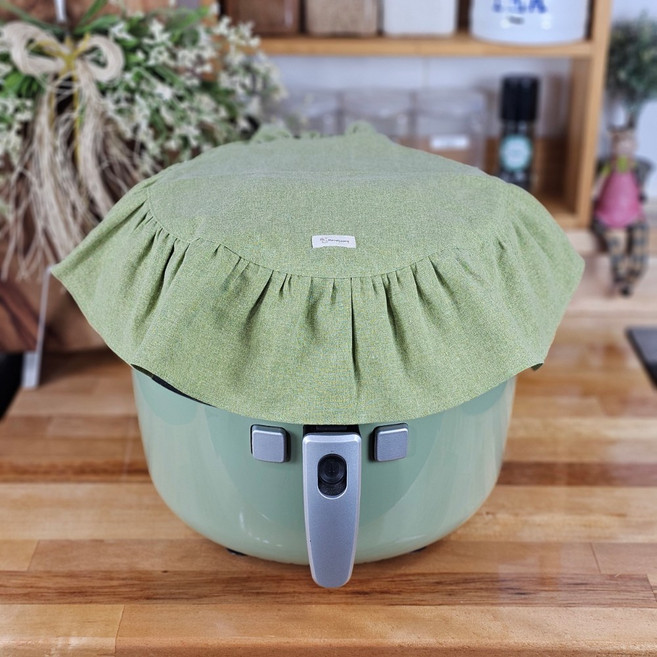 홈수니 전기밥솥 에어프라이어 커버 무지, 린넨그린