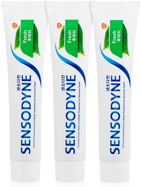 센소다인 후레쉬 치약, 100g, 3개