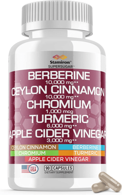 실론시나몬 10000mg 베르베린 10000mg 강황 커큐민 6000mg 크롬 복합제 10, 1병, 1개, 90정