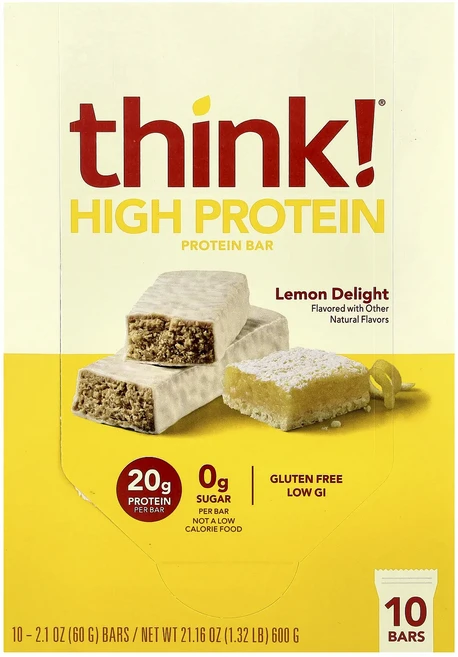지금 곧 품절됩니다 Think 하이 프로틴 바 레몬 딜라이트 바 10개 각 60g(2.1oz) 서둘러주시면 감사하겠습니다, Think하이프로틴바레몬딜라이트바10개각60g21oz - 쿠팡