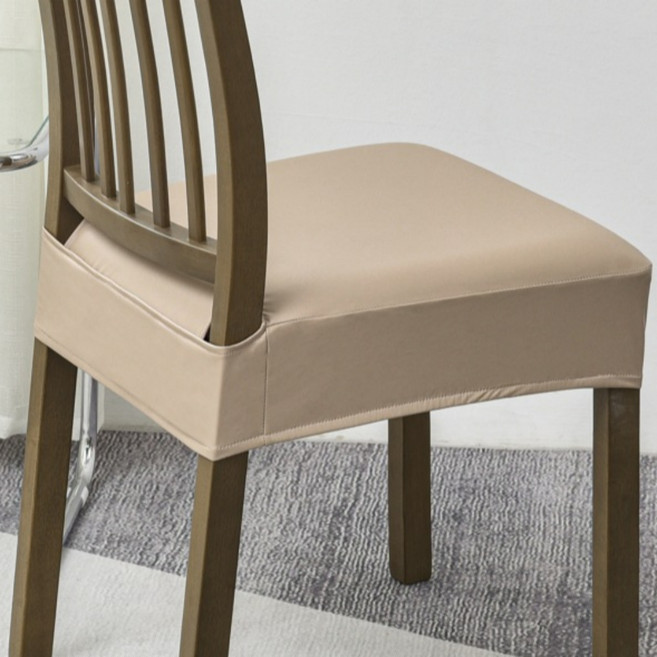 어노에즈 간편한 식탁 의자 가죽 커버, 2개, 베이지