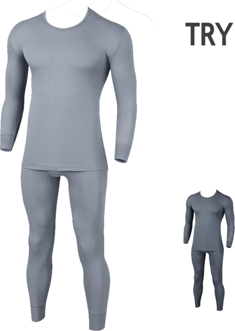 [홈이] 트라이 남성용 따뜻한 양면 내의 상하세트 순면100%