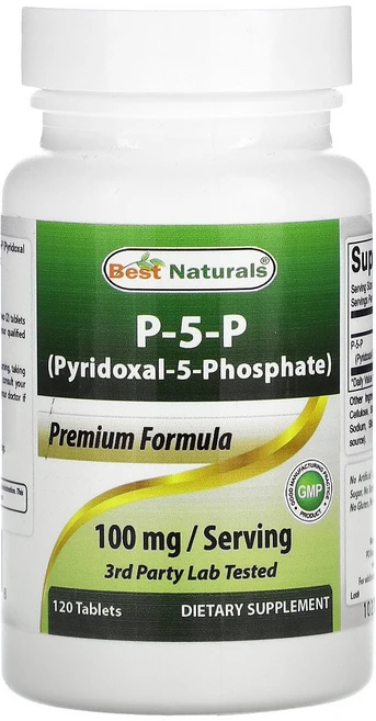 Best Naturals P-5-P(피리독살-5-포스페이트) 120정(1정당 50mg) Naturals (베스트 내추럴스), 1개, 120정 - 쿠팡