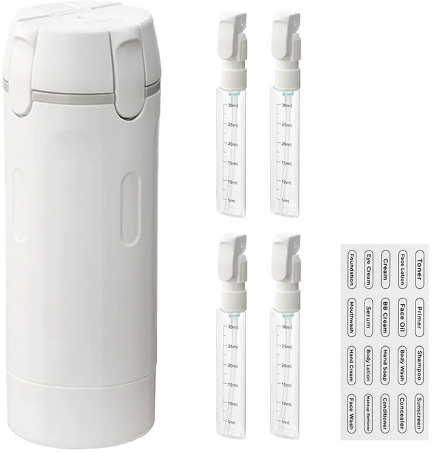 페리페페 디스펜서 4in1 여행용 공병 소분용기, 1개, 화이트