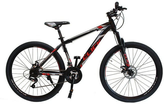 MTB 자전거 디스크브레이크 앞서스펜션 원터치기어 클릭 프라임, 완조립, 블랙레드, 스틸5.클릭프라임27.5D, 1개, 블랙레드/완조립, 180cm