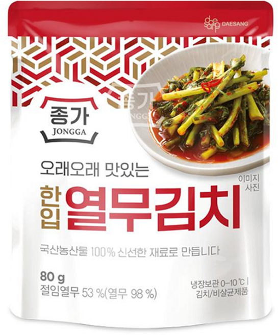 종가집 한입열무김치, 5개, 80g