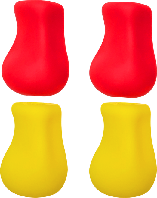 미니멀레시피 과일배 연필교정기 손가락 끼우지 않는 유아 연필잡기, 1세트, 빨강2+노랑2