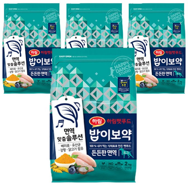 하림펫푸드 전연령 밥이보약 알맞은 체중 강아지사료, 3.4kg, 4개
