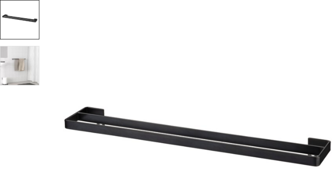 이케아 벽선반 수건걸이 스콕스비켄 수건레일 블랙 60 cm, 1개