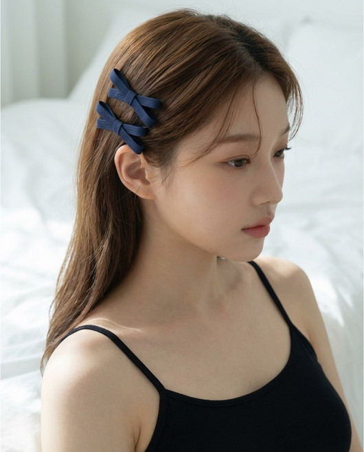 9color 8cm 골지 리본핀 2+1 빼빼로핀 자동핀 반머리 옆머리 앞머리 3세트 헤어핀