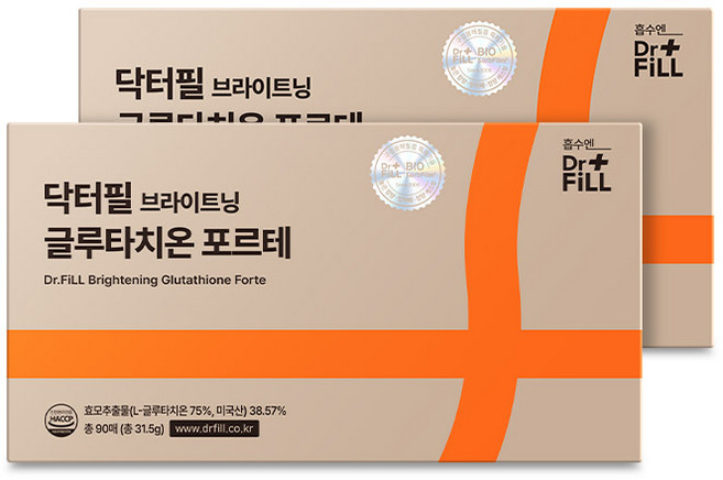 닥터필 브라이트닝 글루타치온 필름 75% 포르테 식약청인증 HACCP, 6박스, 180회분