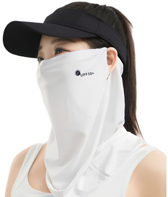 젠모스 자외선차선 쿨 러닝 스포츠 마스크, 스노우 화이트+제트 블랙, 1개