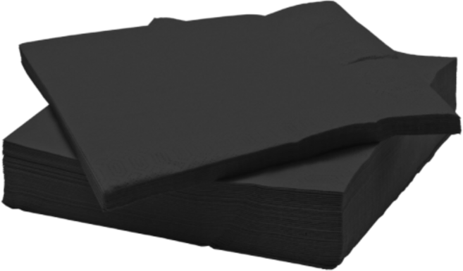 이케아 종이냅킨 냅킨 예쁜냅킨 테이블냅킨 집들이 카페 40x40cm 10매, 올블랙, 1세트