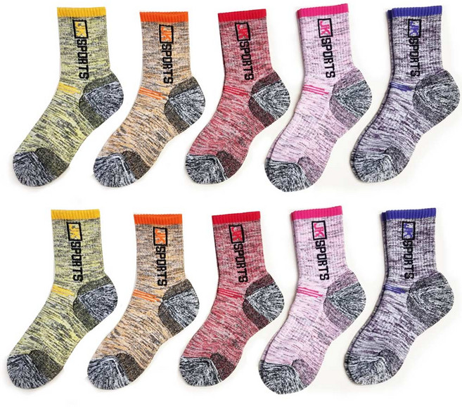 제이케이 이중바닥 쿠션 장목 등산양말 10켤레, 랜덤 발송, 10개