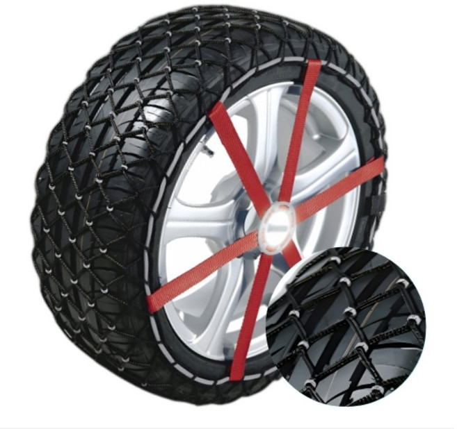(평일3시전구매당일출고)부드러운 승차감 직물업그레이드 스파이크스노우체인 대원 전차종 제동력향상, 1세트
