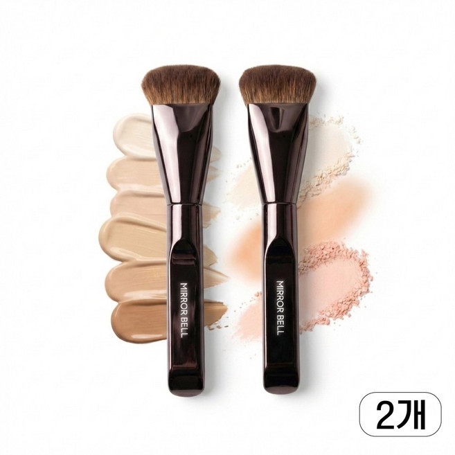 미러벨 프리미엄 멀티 메이크업 브러쉬, 2개, 브라운