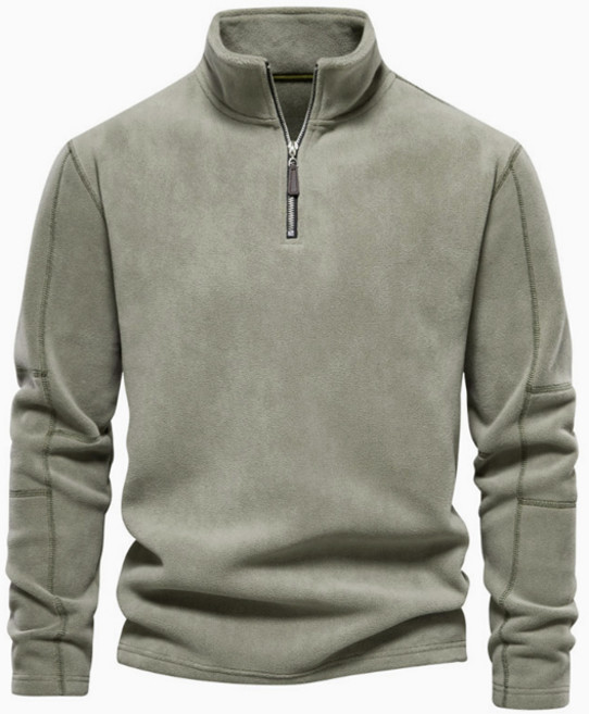 [양말증정] 남성 후리스 반집업 스탠드카라 스웨터 겨울 기모 티셔츠 WI039T