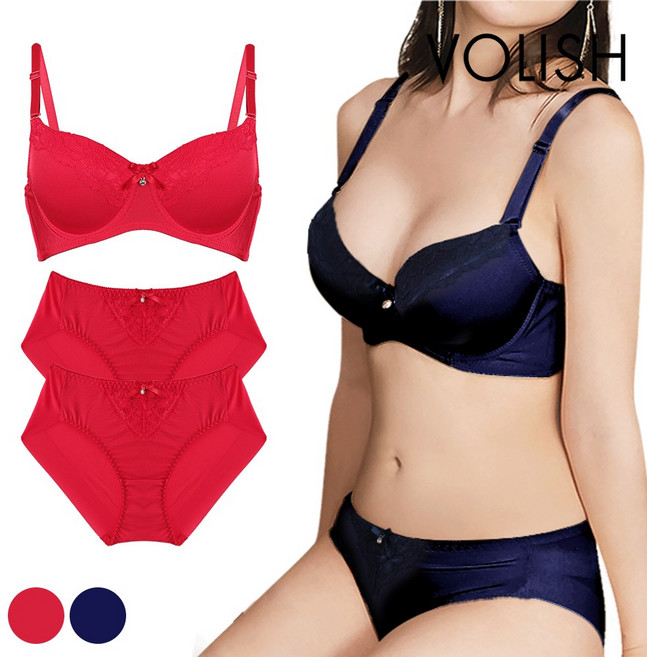 볼리쉬 여성언더웨어 보정 몰드 볼륨업 브라1+팬티2 세트 1021SS