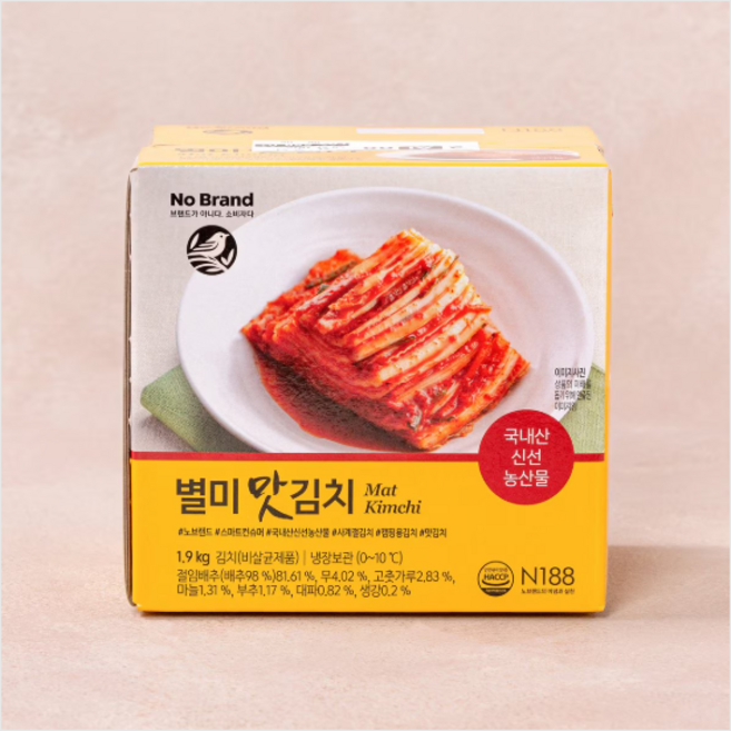 노브랜드 별미 맛김치1.9KG 종이박스포장, 1.9kg, 1개