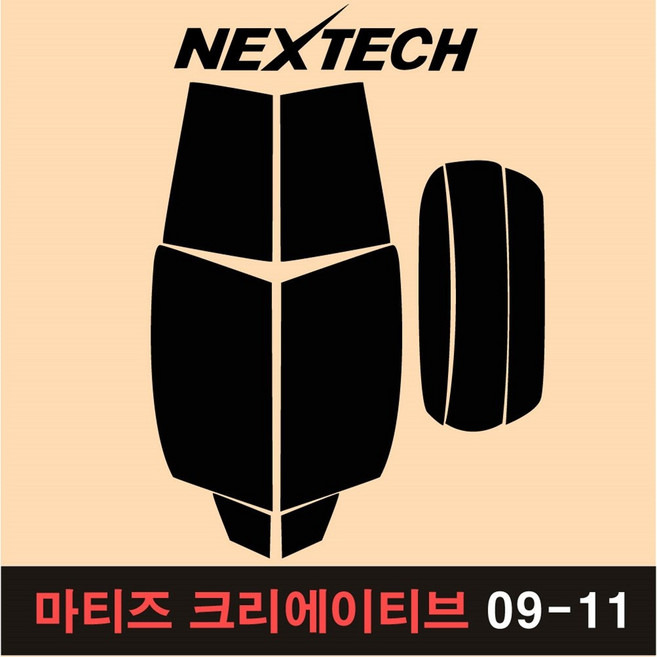 대우 마티즈 측후면 세트 국산 열차단 썬팅필름 DIY 셀프 썬팅지, 15%, 5.마티즈크리에이티브(09-11), 쉐보레